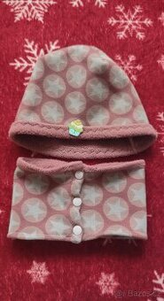 Ručně šitá zimní čepička a nákrčník holčičí vel. 12 - 24 m