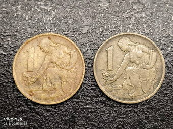 1 koruna 1976 obě varianty