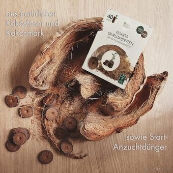 Kokosové bobtnající tablety s živinami 40 ks