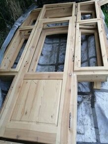 dřevěná špaletová okna, dveře, dvojitá - vše nové, nepoužité