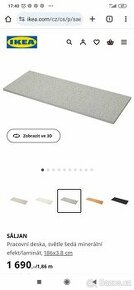 Pracovní deska Ikea Saljan světle šedá