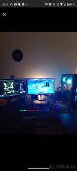 Herní PC+židle 2x monitory