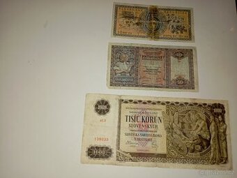 BANKOVKY 40. LÉTA, SLOVENSKO, 5-1000 KS, NEPERFOROVANÉ