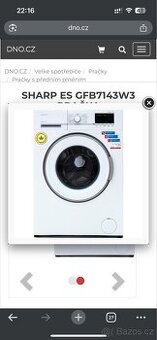 SHARP ES GFB7143W3 PRAČKA na díly funkční
