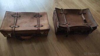 Prodám dva staré kožené kufry