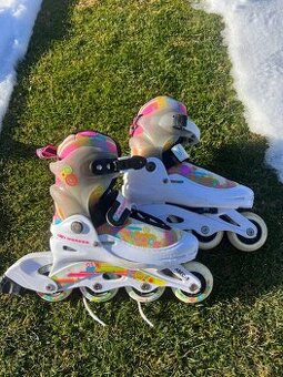 Dívčí kolečkové inline brusle rostoucí vel. 30-33 EU