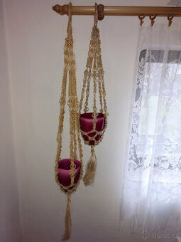 Makramé - závěsy na květináče