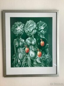 Obraz - reprodukce  Juraj Jakubisko “Tři grácie” (1999)