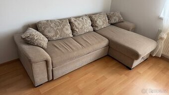 Rohová rozkládací sedačka s úložným prostorem