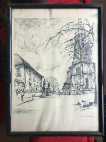 Obraz "Brněnská katedrála Petrov", Gustav Böhm