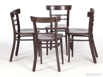 Nepoškozené jídelní židle TON, 4 kusy.