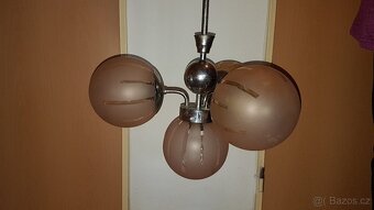 Lustr starožitný Art Deco, chrom, počátek 20. stol.