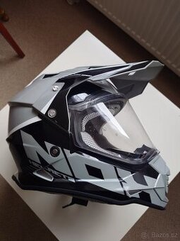 Enduro přilba NOX N312 Crow černo-šedá - Velikost : L