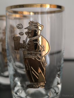 Sada 6ti ks starožitných skleniček - Švejk