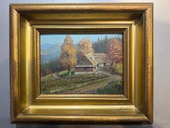 obraz Krajina s chalupou