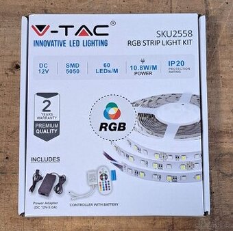Set RGB LED pásek 5m, napájení, trafo, ovládání
