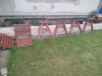 Nábytek z tropického dřeva  6x nové Křeslo pevné +  st.stůl