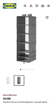 SKUBB Úložný díl se 6 přihrádkami