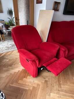 Sedací souprava, Gauč + 2x křeslo, 1x polohovací