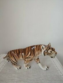 Royal dux veľká porcelánová soška tiger 44 cm