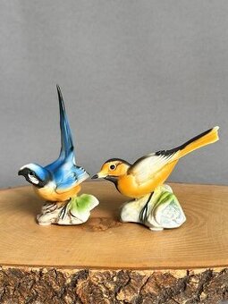 Porcelánové vintage figurky. Ptáci Capodimonte.