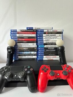 Playstation 4 PRO + 2 Ovladače + Hry + Move