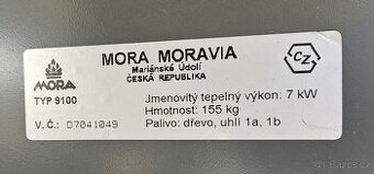 Sporák na tuhá paliva Mora