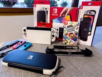 Nintendo Switch OLED + Příslušenství (3) + Super Mario Party
