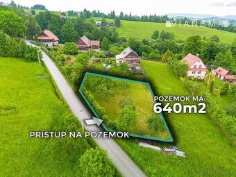 POUZE U NÁS Stavební pozemek v obci Čierne, Čadca - 640 m²