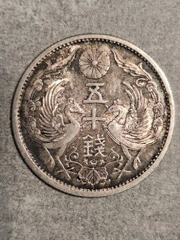 Stříbrná velká Japonská mince 1923