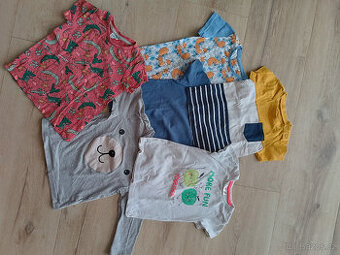 Trička krátký a dlouhý rukáv, 6ks, vel. 80-86