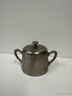 Retro kovová cukřenka s víčkem