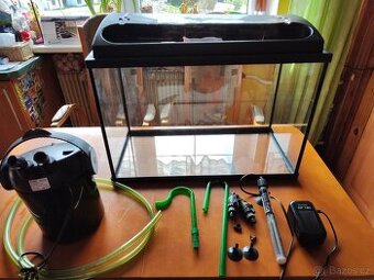 Akvárium 60x30x40 72l. komplet výbava+ doplňky