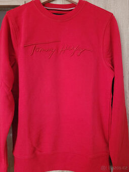 NOVÁ PÁNSKÁ MIKINA ČERVENÁ TOMMY HILFIGER VEL.S