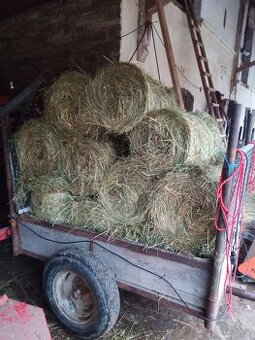 Seno malé kulaté balíky .