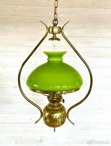 Stará mosazná lampa ve stylu petrolejky - 1