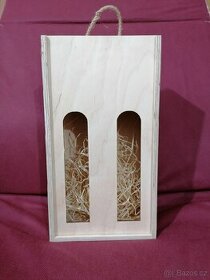 Dřevěná kazeta na dvě lahve