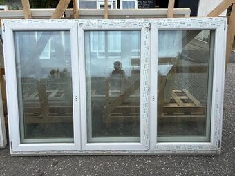 Okno PVC Trocal 2370x1470MM, trojkřídlé, dvojsklo, starší