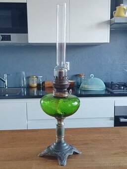 ART DECO STAROŽITNÁ PETROLEJOVÁ LAMPA GAUDARD, FRANCIE 1920
