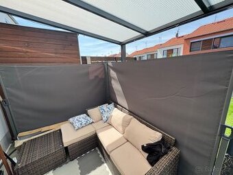 Boční terasová markýza výška 1,8m šířka 2x3 metry