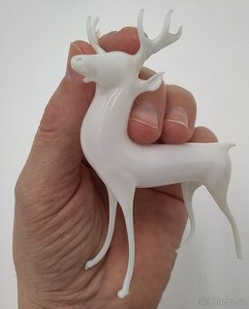 Luxusní skleněný foukaný Vánoční jelen 10cm