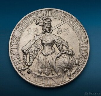 AR Medaila 1894 - XI. Spolkové Streľby Mainz (Mohuč) - R