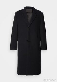 Zánovní pánský dlouhý kabát v černé barvě vel. 66