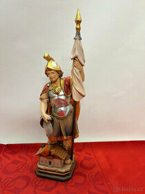 Stará dřevěná vyřezávaná socha, svatý Florian 1 - 1