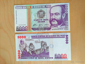 PERU - 5 000 intis - rok 1988