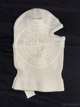 SUPREME X STONE ISLAND GLOW KNIT BALACLAVA WHITE REFLECTIVE