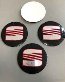 Středové pokličky / samolepky alu kola SEAT černé 90 mm - 1