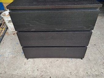 Ikea komoda Malm černá 3 zásuvky