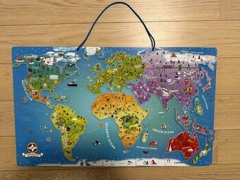 Magnetické puzzle na stěnu Svět