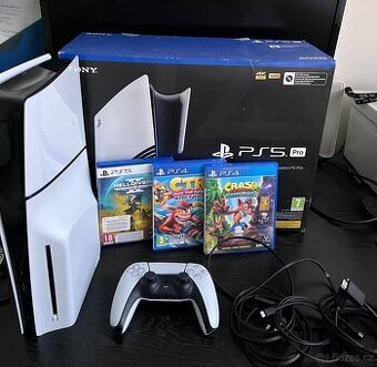 PS5 s mechanikou Slim 1TB + možno hry Crash Bandicoot CTR HD